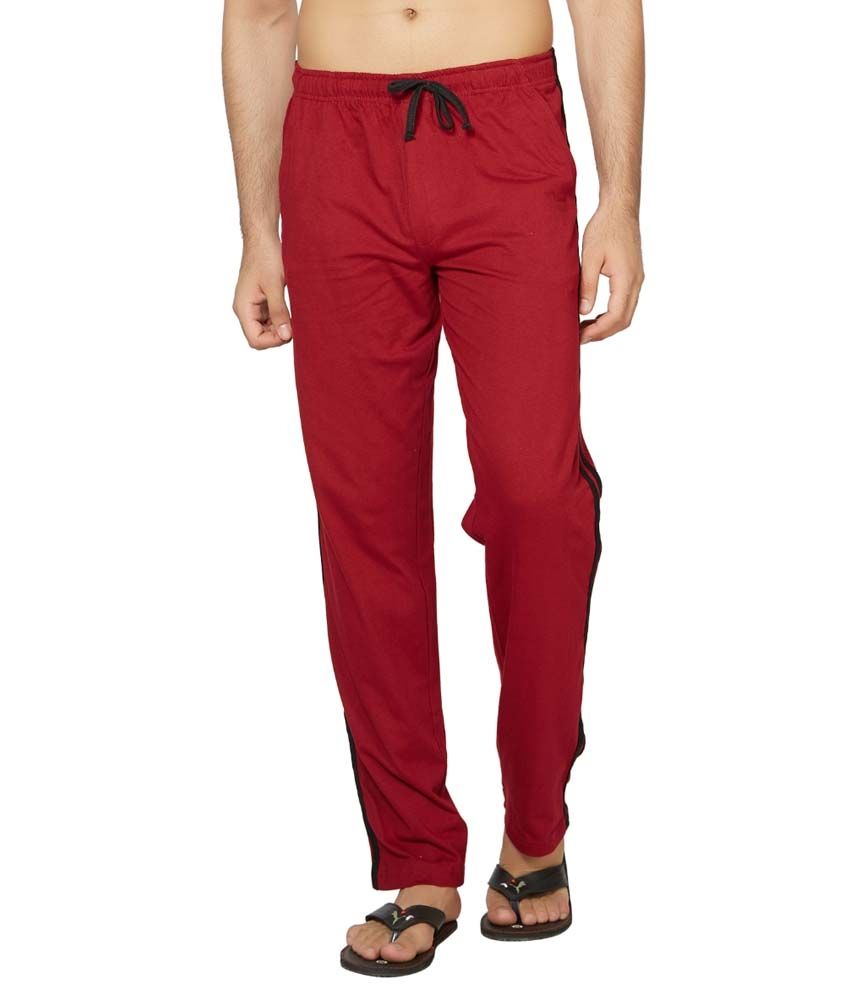 maroon track pants