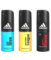 Adidas Victory League, Team Force & Ice Dive Deo Pack of 3