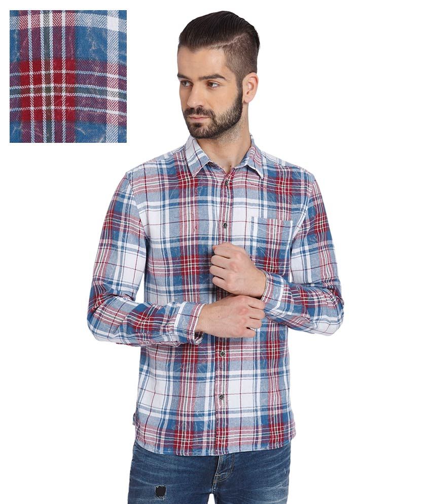 multi color checks shirt