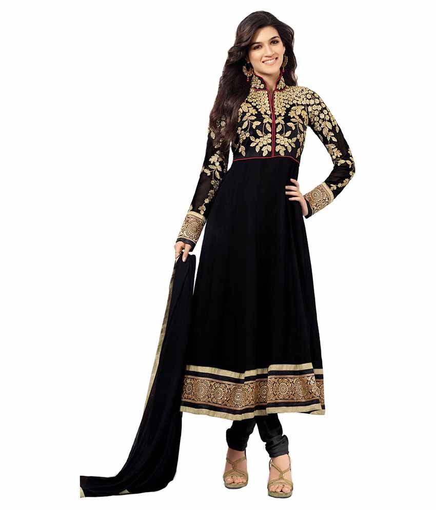 georgette black anarkali dress