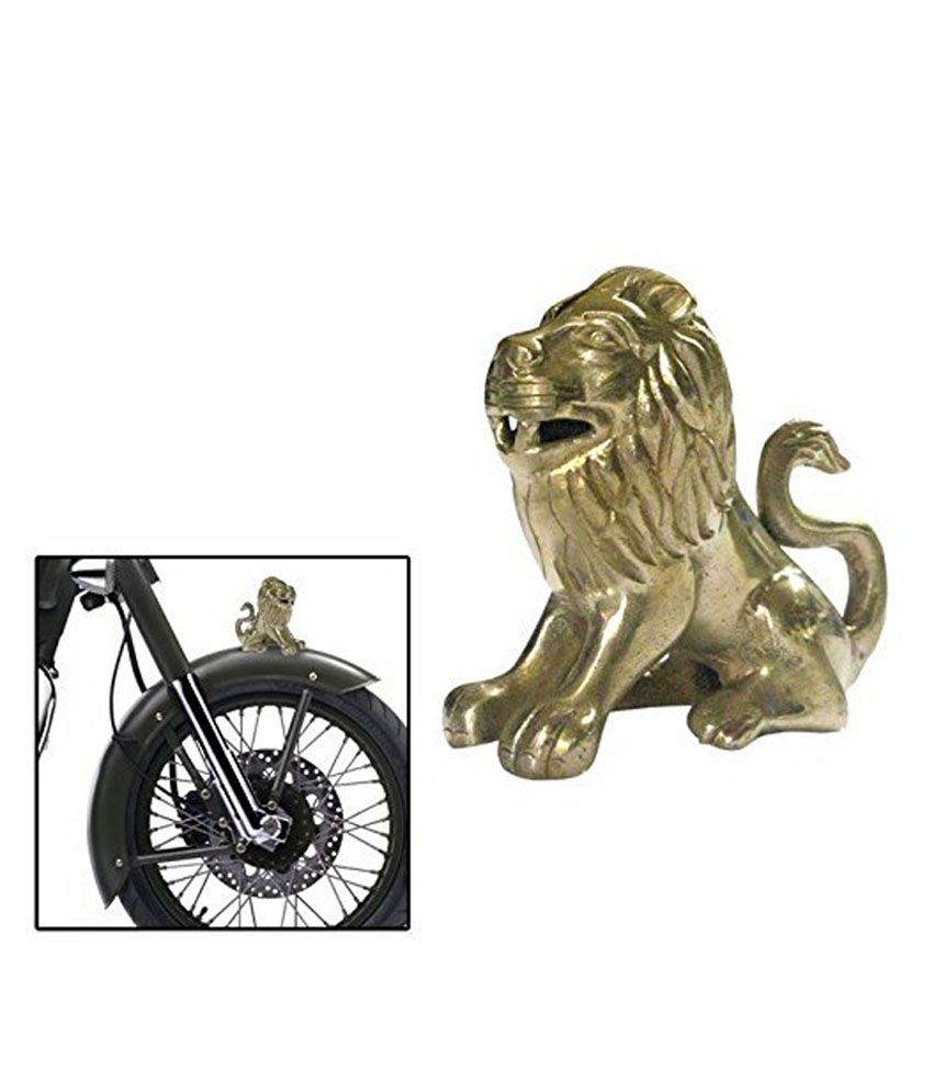 MXS Brass Sitting Lion Bike Front Fender Decorative for Royal Enfield