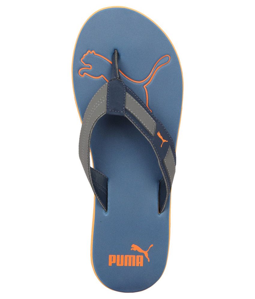 puma blue flip flops