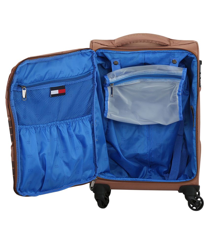 Tommy Hilfiger Dazzle Lite Brown 4 Wheel Soft LuggageSize Small (Below
