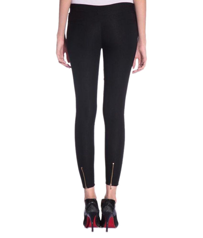 black cotton jeggings