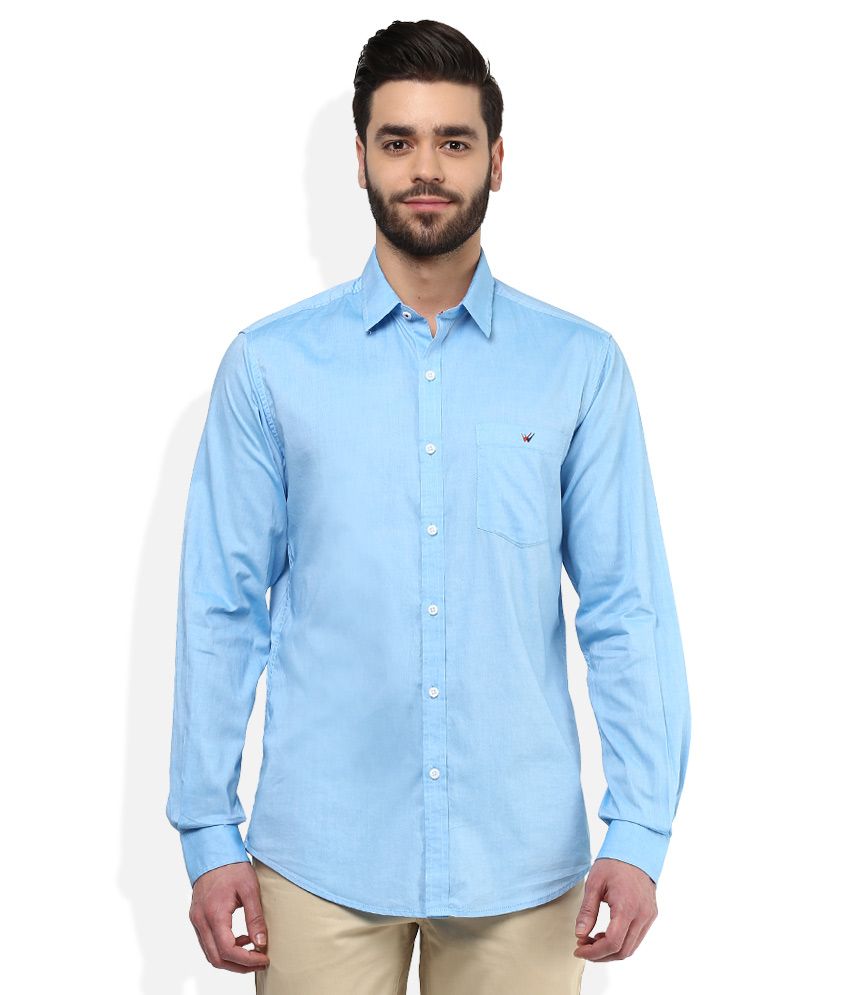 Wills Lifestyle Blue Slim Fit Shirt - Buy Wills Lifestyle Blue Slim Fit ...