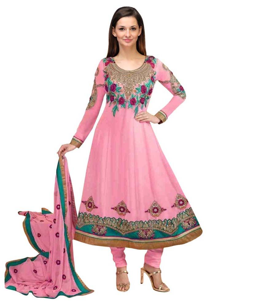 anarkali unstitched dress material online