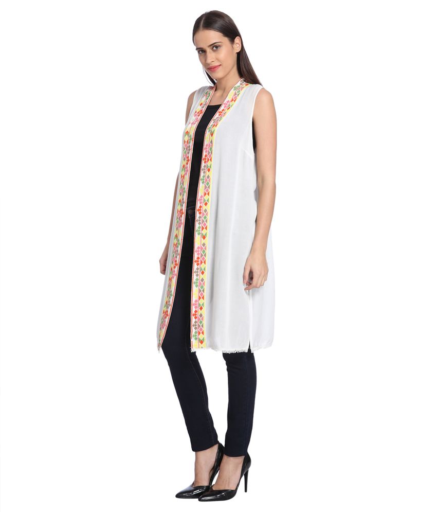 white embroidered shrug