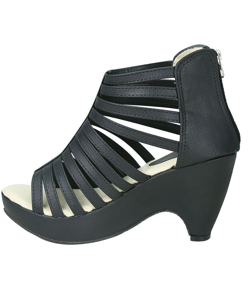 cheap black wedge heels