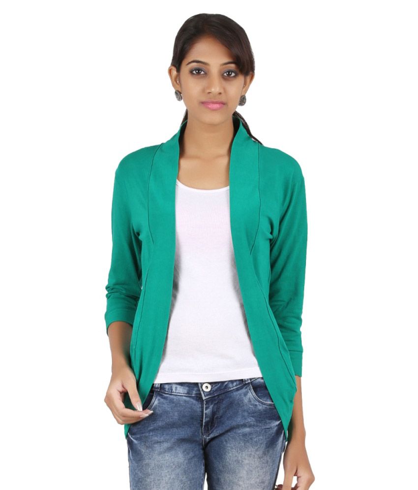 Buy Zalula Green Cotton Shrugs Online at Best Prices in India Snapdeal
