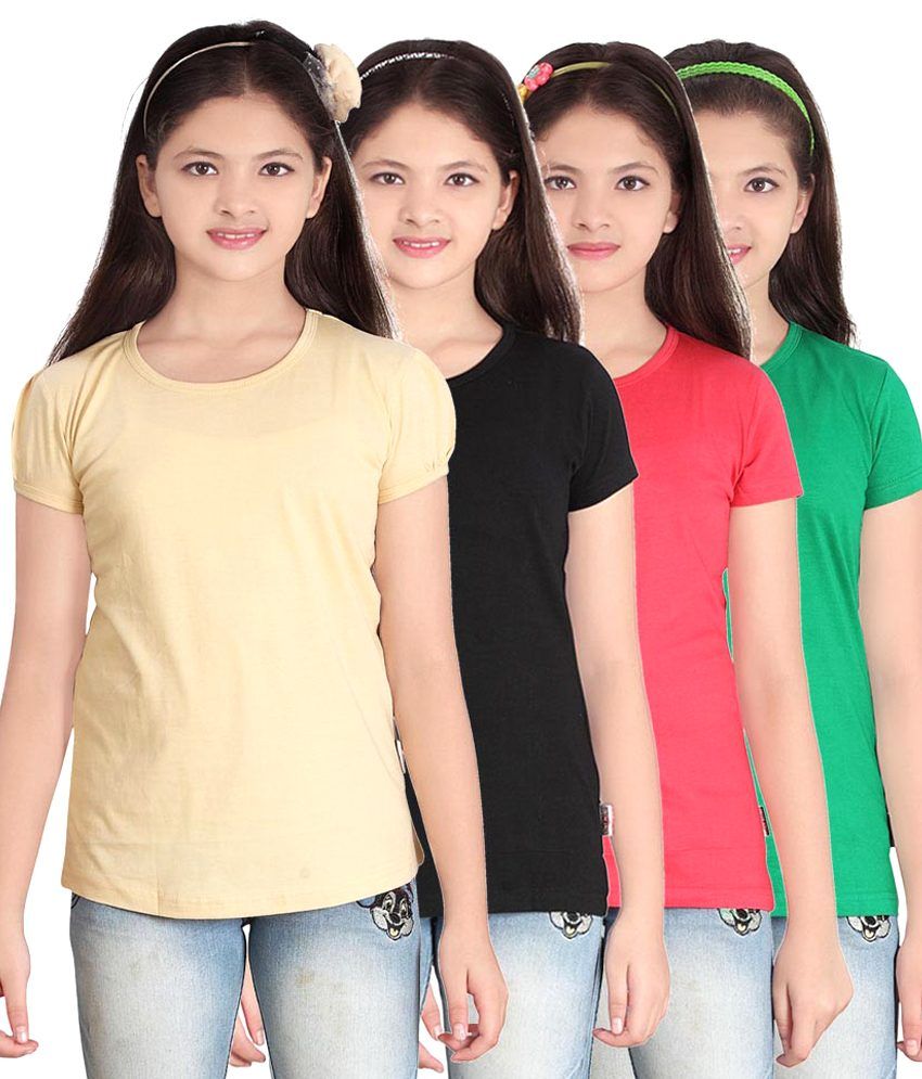     			Sini Mini Multi color Half Tshirts Pack of 4