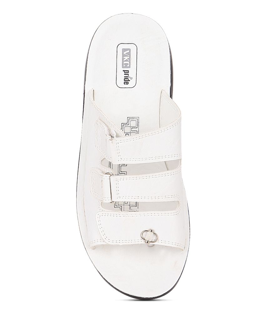 vkc white chappal