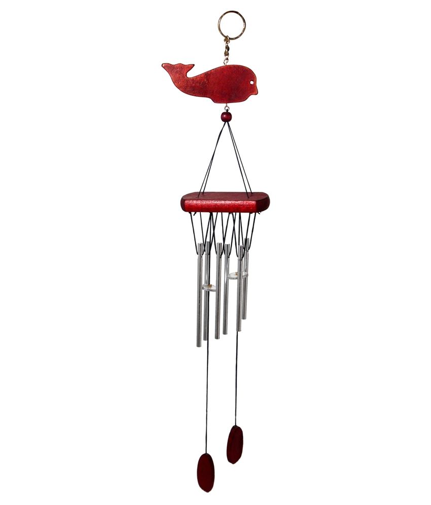 Vastu Art Red Aluminium Feng Shui Wooden Wind Chime Vastu Art Red Aluminium Feng Shui Wooden Wind Chime