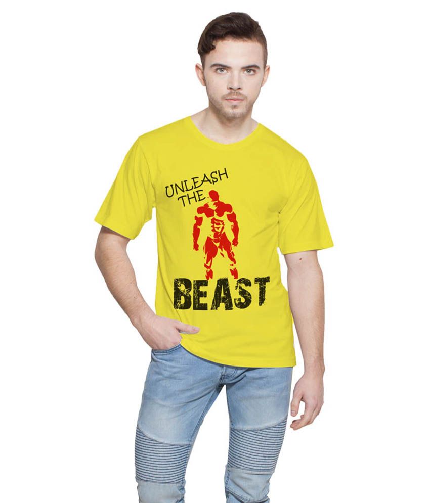 Shopping Monster Yellow Round T Shirts - Buy Shopping Monster Yellow ...