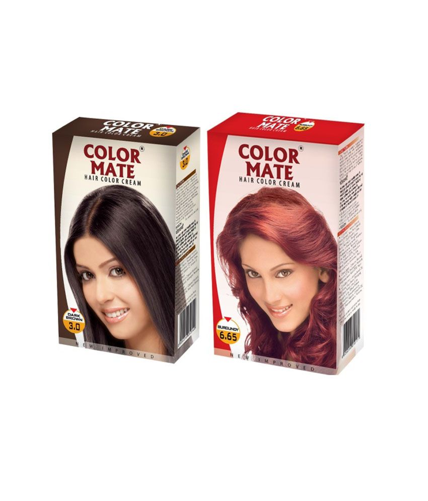 Color Mate Hair Color Cream Dark Brown + Burgundy: Buy Color Mate Hair ...