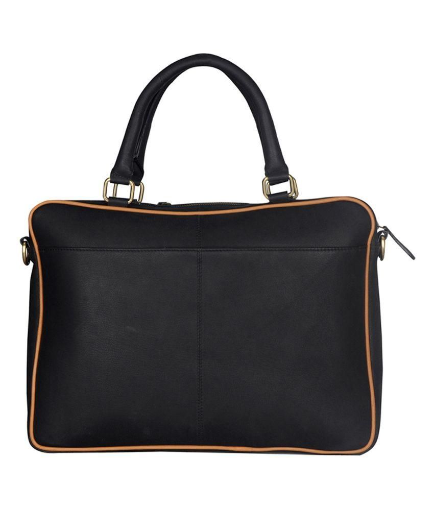 womens black leather computer bag