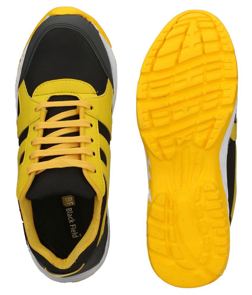 yellow running shoes