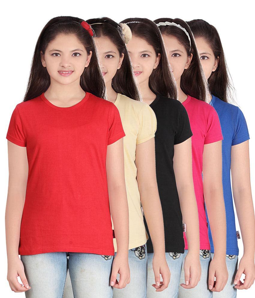     			Sini Mini Multi color Half Tshirts Set Of 5