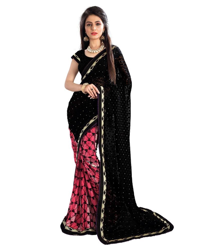 fancy sarees in black colour