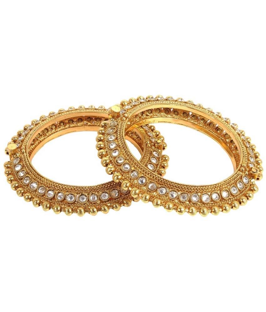 Jewels Galaxy Golden Alloy Kada Set Buy Jewels Galaxy Golden Alloy