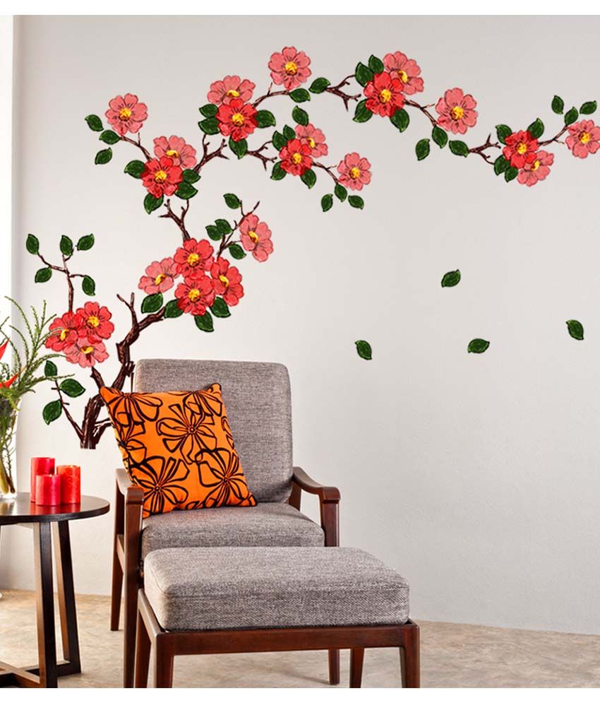 HOMETALES Floral Branch Sticker ( 110 cm x 75 cm) - Buy ...