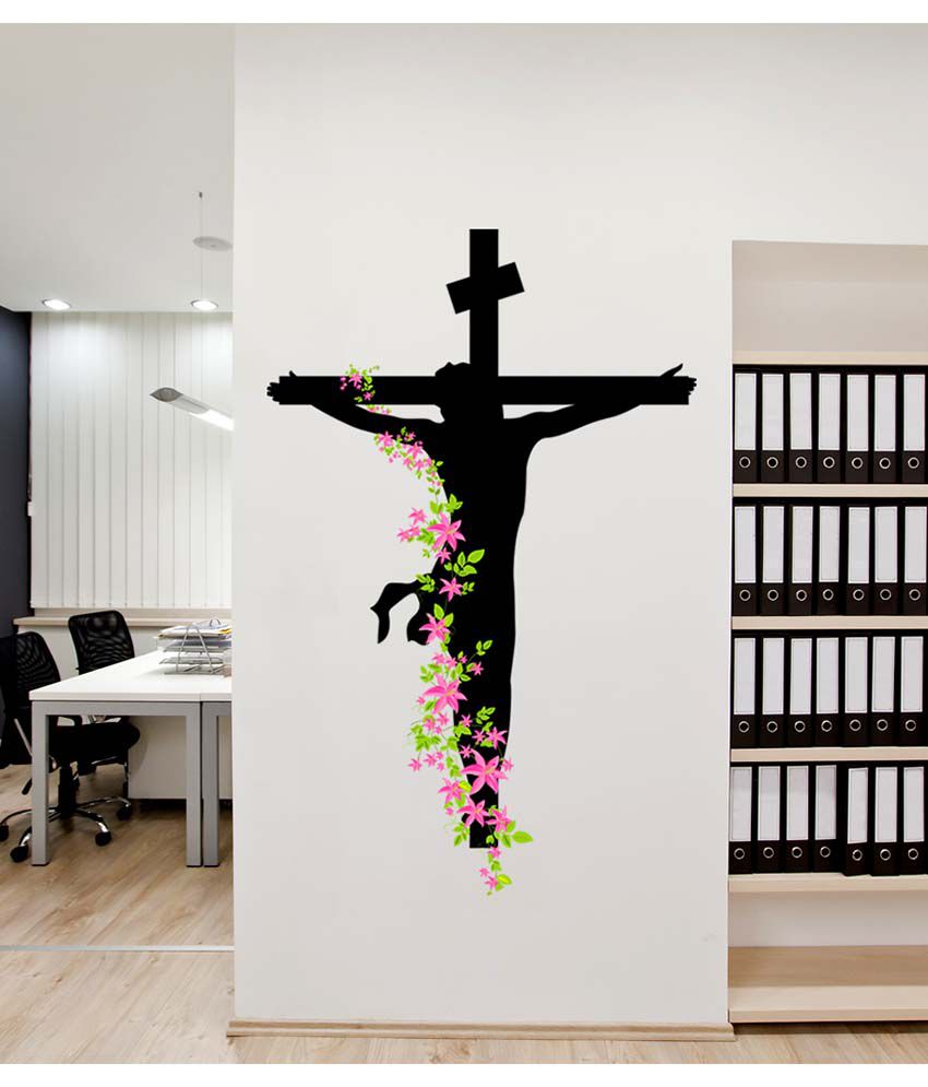     			HOMETALES Jesus Christ Floral Sticker ( 70 cm x 110 cm)
