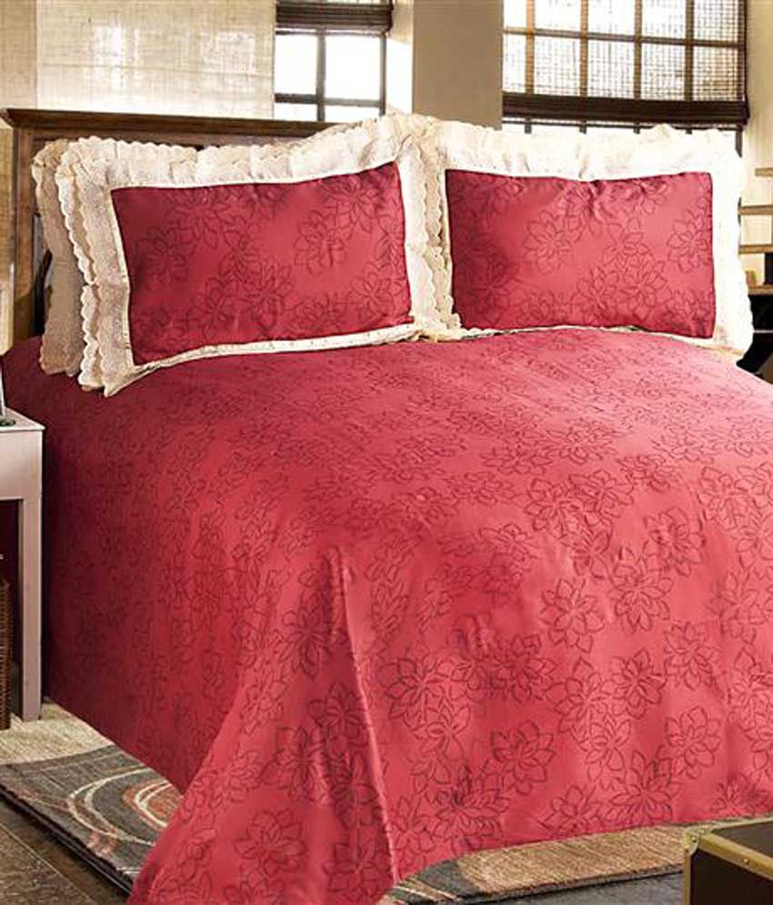 Jessia Pink Cotton Double Bedsheet With Two Pillow Cover Buy Jessia