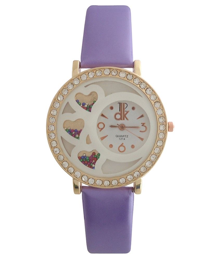 purple wrist watch