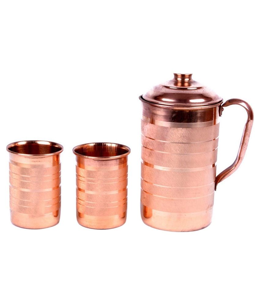 Tiwari Traders Copper Water Jug With 2 Glasses Buy Online at Best Price in India Snapdeal