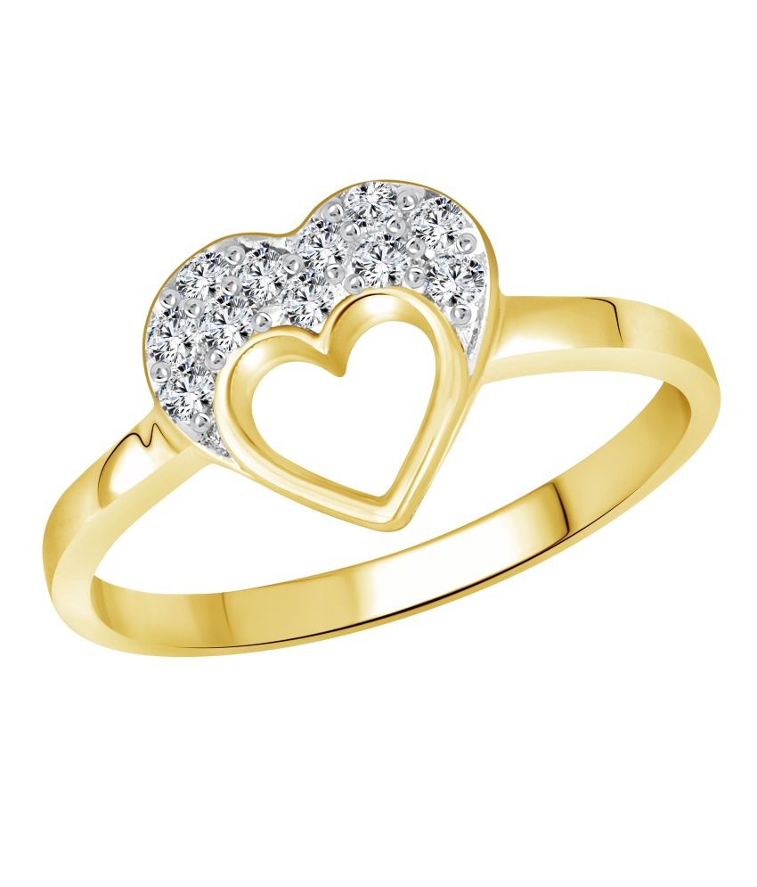     			Vighnaharta My Heart Gold and Rhodium Plated Ring