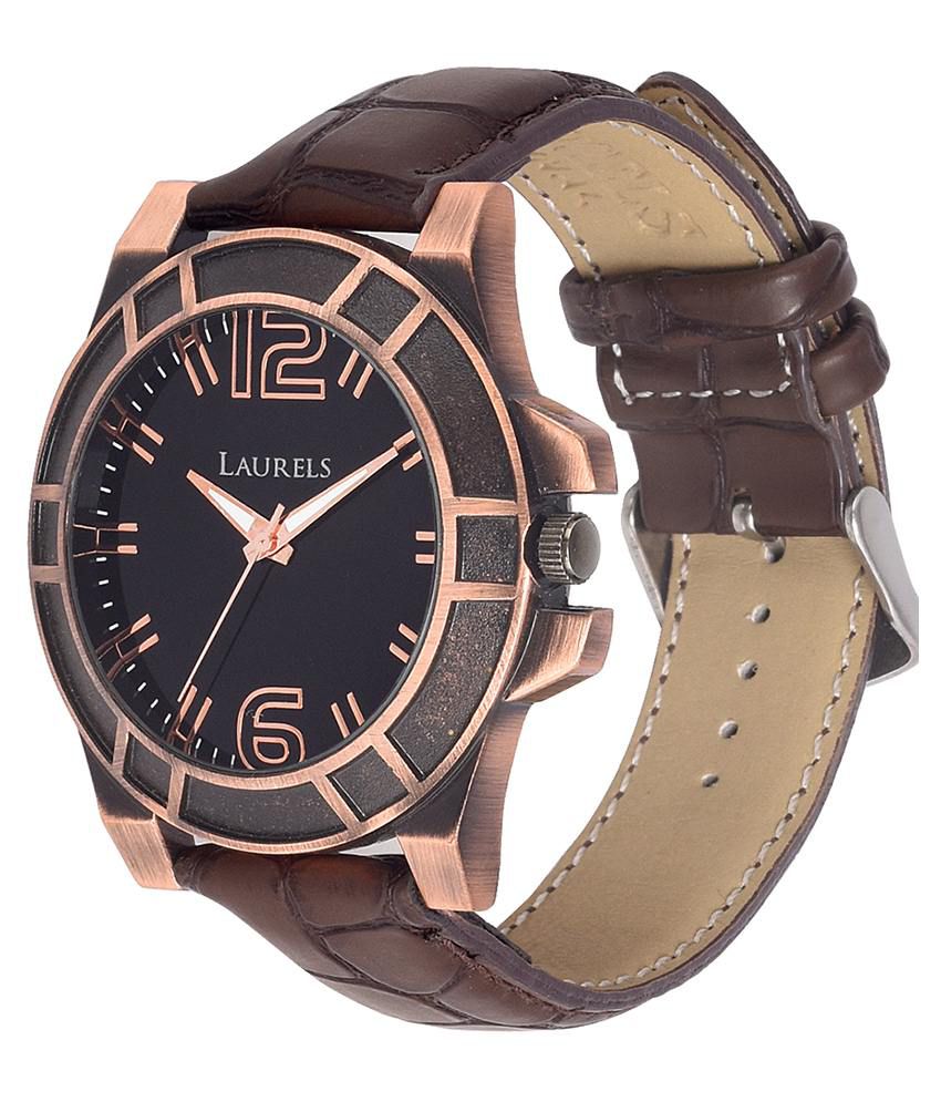 Laurels Brown Leather Wrist Watch For Men - Buy Laurels ...