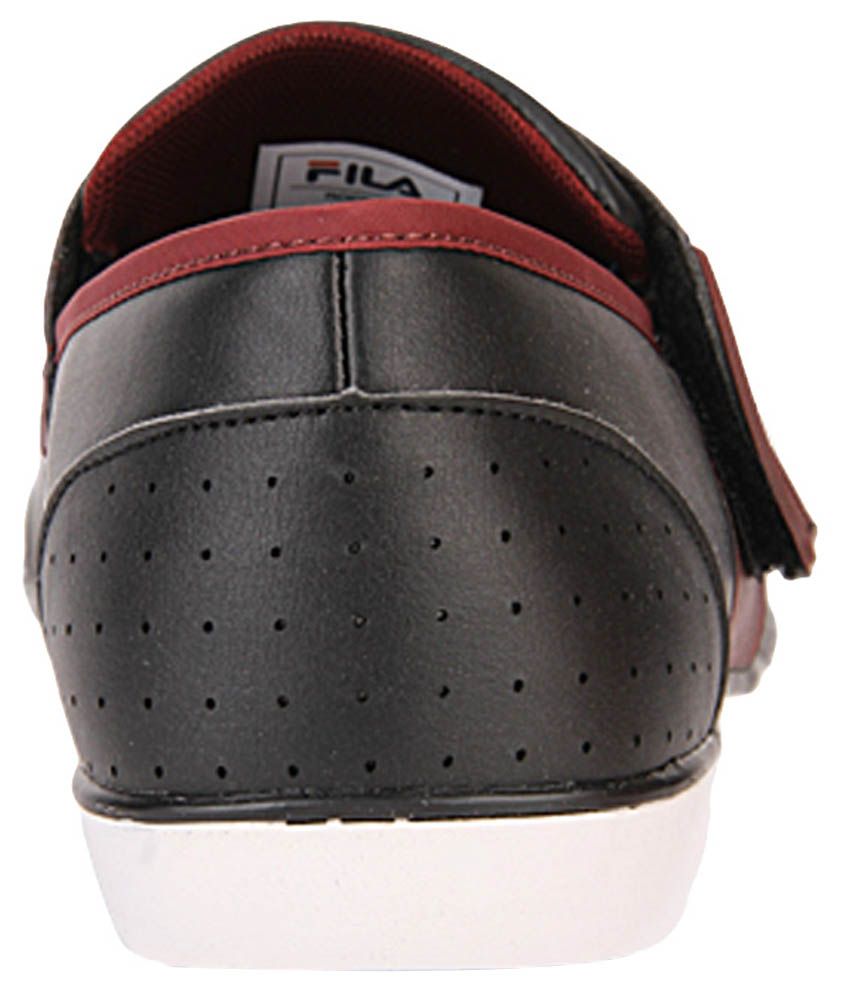 fila black slip on shoes