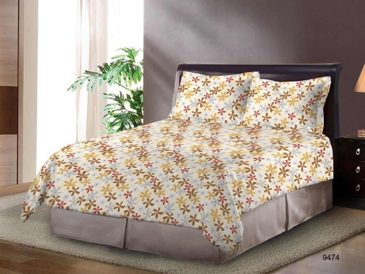 Bombay Dyeing Camellia White Double Bedsheet With 2 Pillow Covers Buy