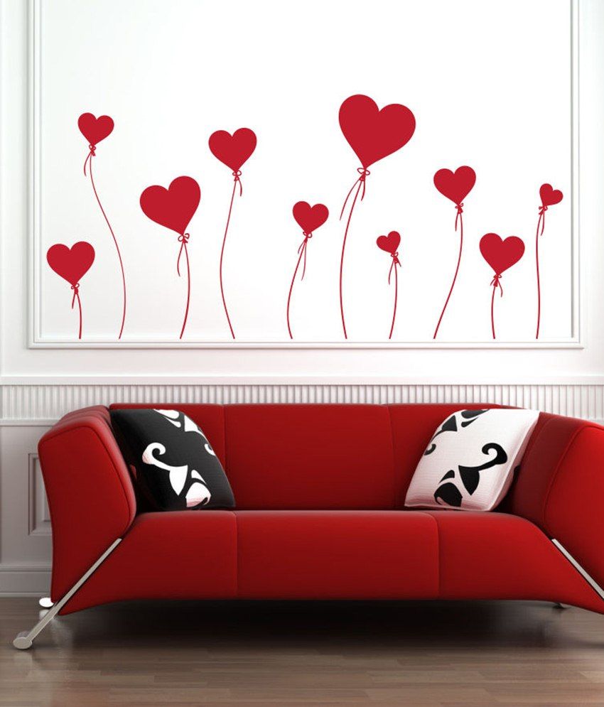 Impression Wall Hearts Wall Sticker Buy Impression Wall Hearts Wall Sticker Online at Best