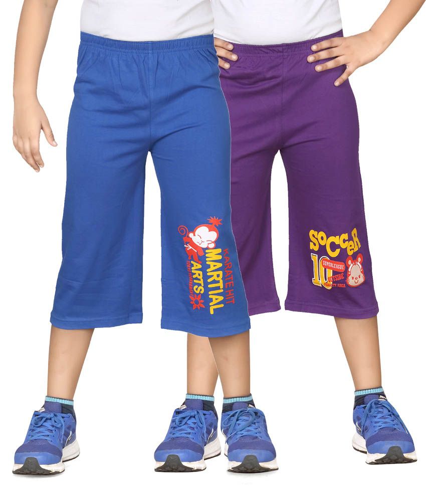     			Dongli Blue And Purple Three Forth For Boys