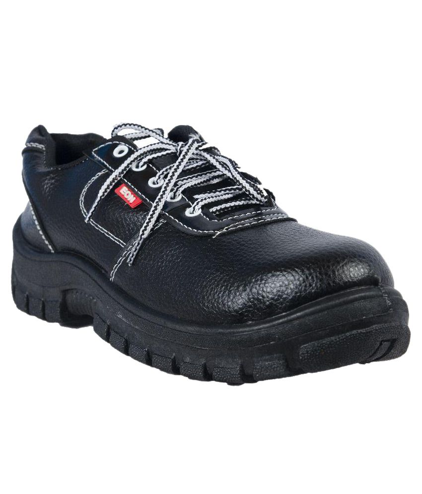 Buy Prima Black Leather Safety Shoes 