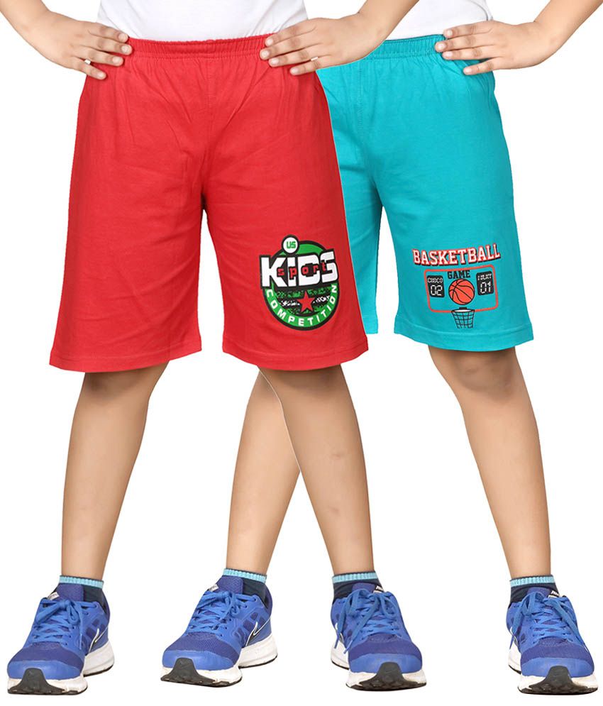     			Dongli Multicolor Cotton Printed Shorts - Pack of 2