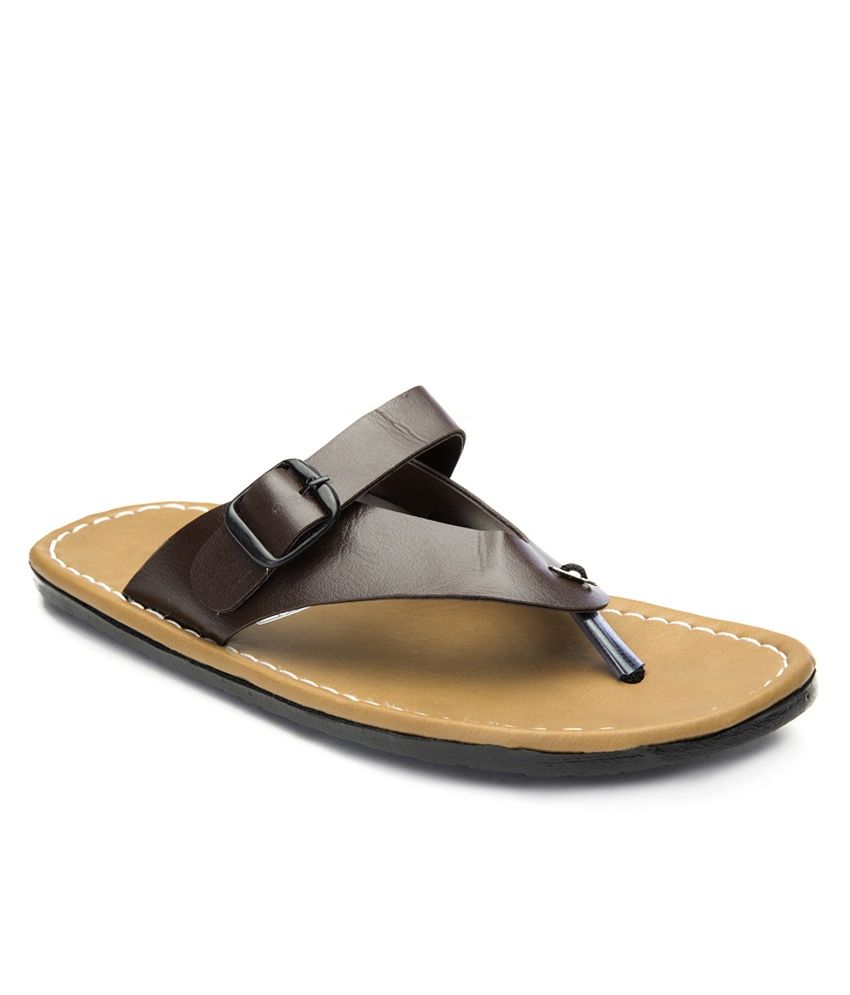 brown male flip flops