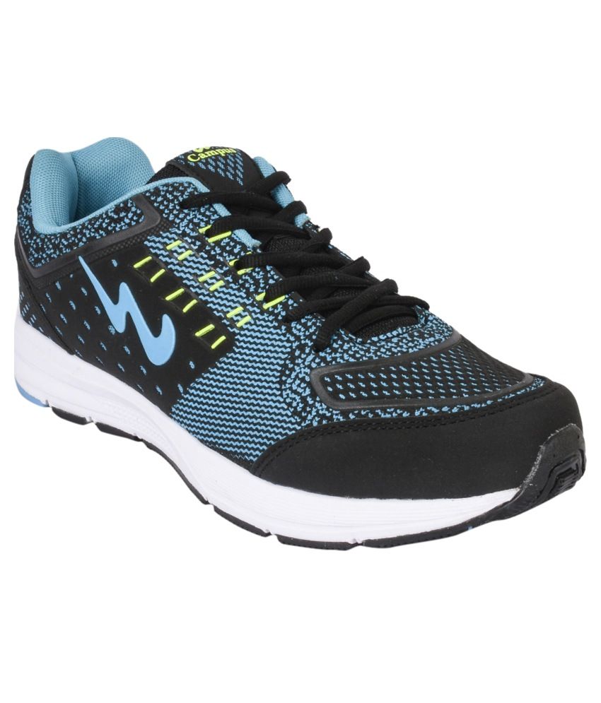 Campus KNIT-TECH Black Running Shoes 