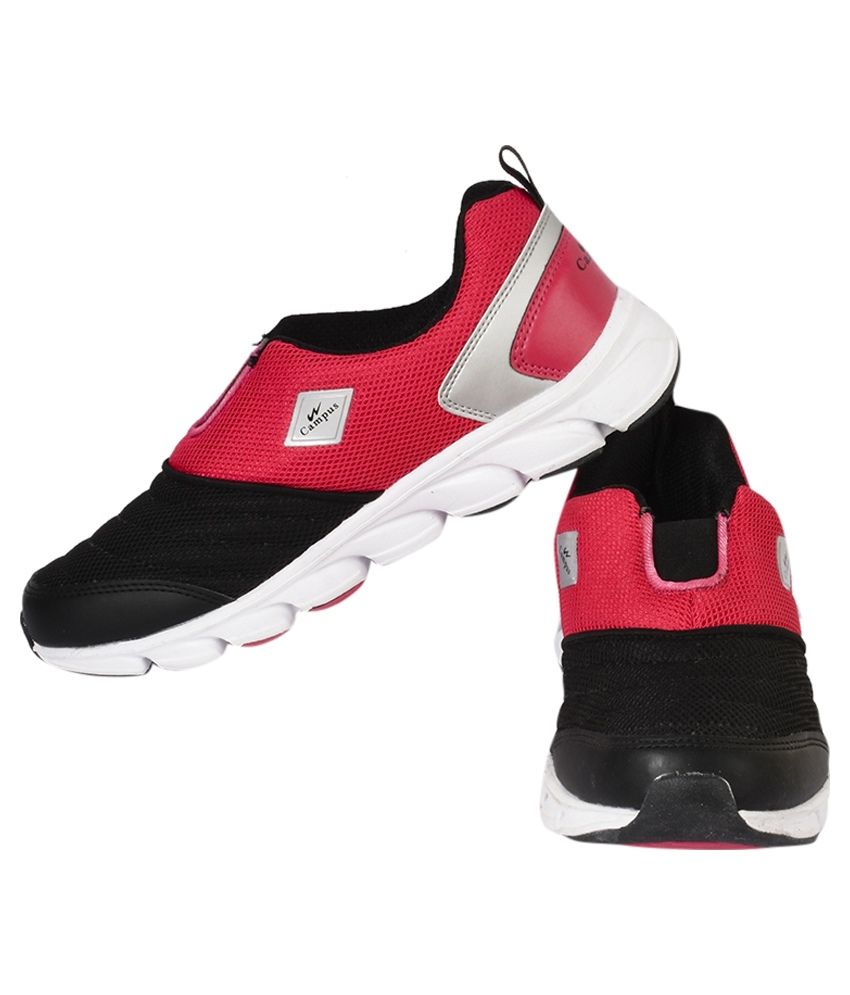 campus black sports shoes