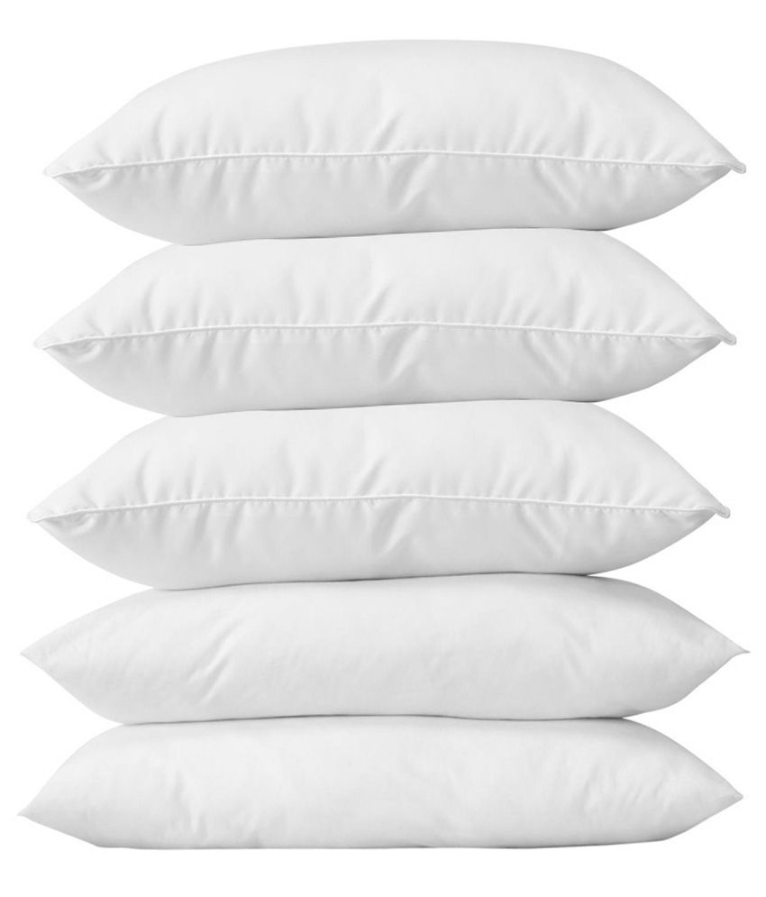     			Panipat Textile Hub White Fibre Pillow - Pack of 5 (17x27)