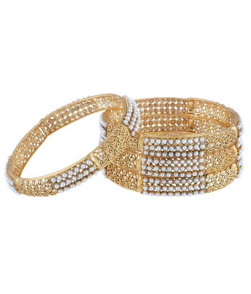 Satyam Jewellery Nx Traditional Pearl Bangles Imitation Jewellery: Buy ...