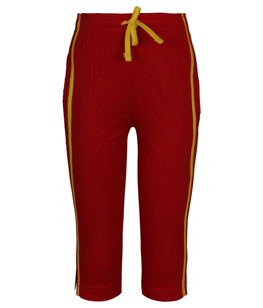 red track pants outfit