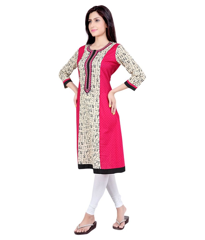 katha work kurti design
