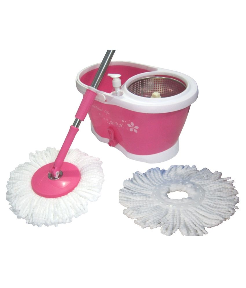 Shagun Pink Basket Mop With Steel Spiner Buy Shagun Pink Basket Mop