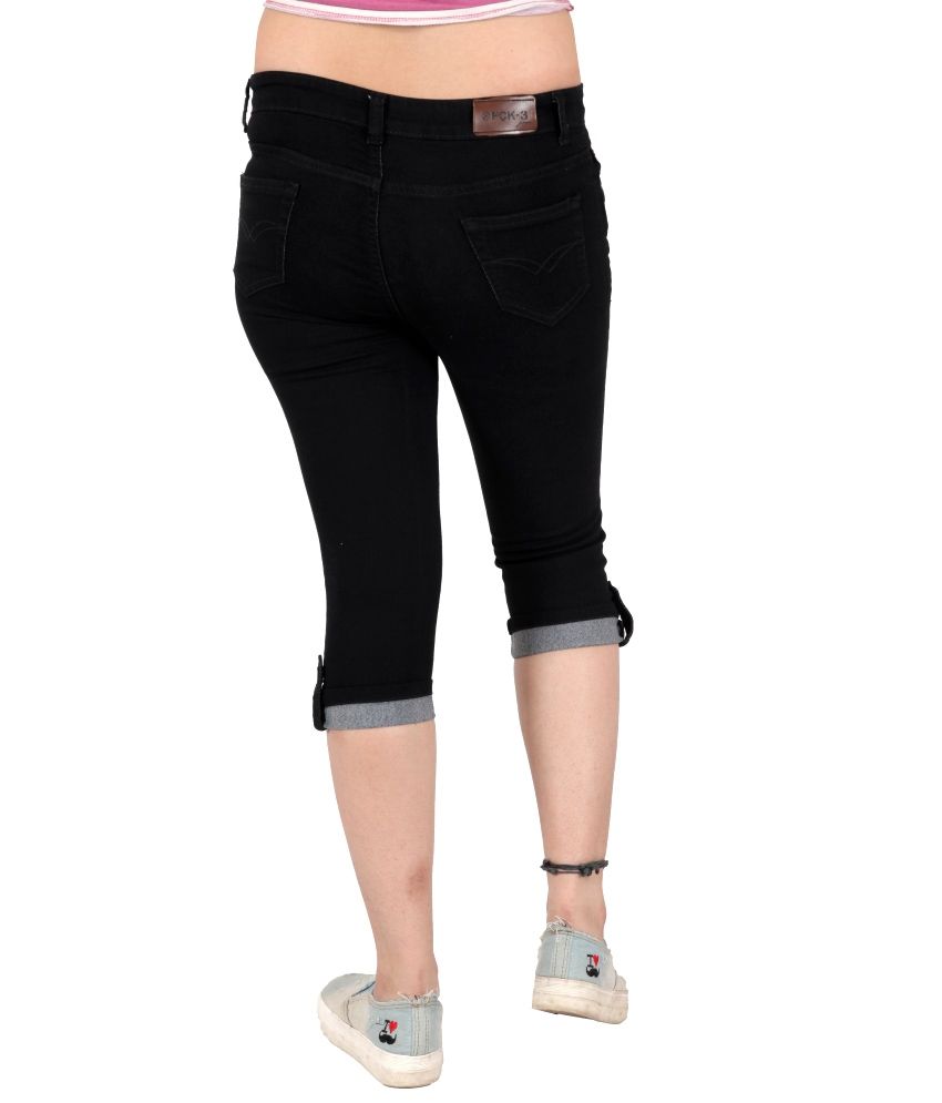 black denim capris