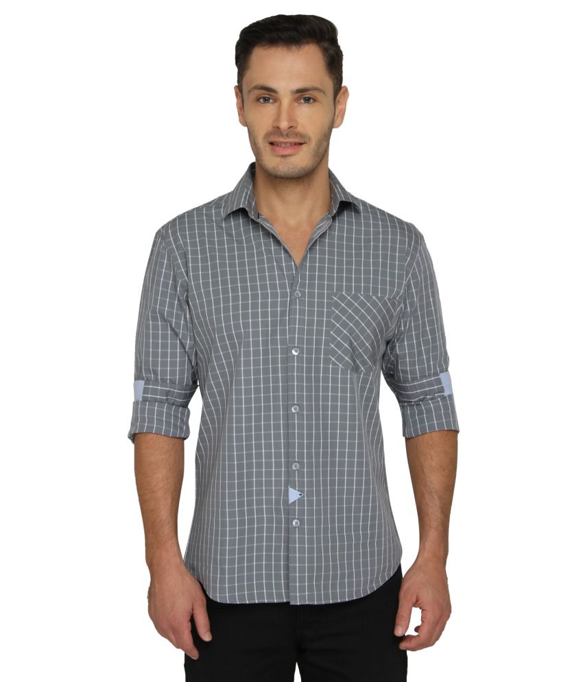 Bluvior Grey Casuals Slim Fit Shirt - Buy Bluvior Grey Casuals Slim Fit ...
