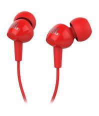 JBL C100SI In Ear Wired Earphones With Mic Red