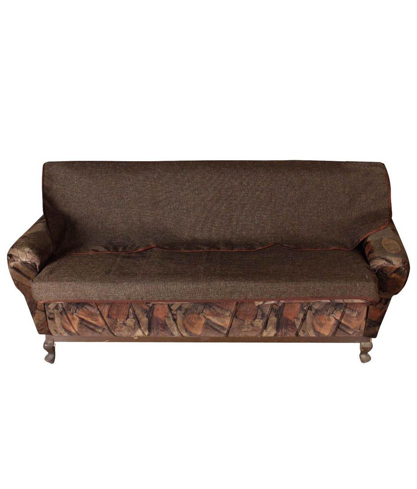 A.P Handloom Brown Plain Poly Cotton 5 Seater Sofa Cover Pack of 6