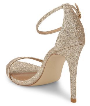 steve madden stecy gold fabric ankle strap heels