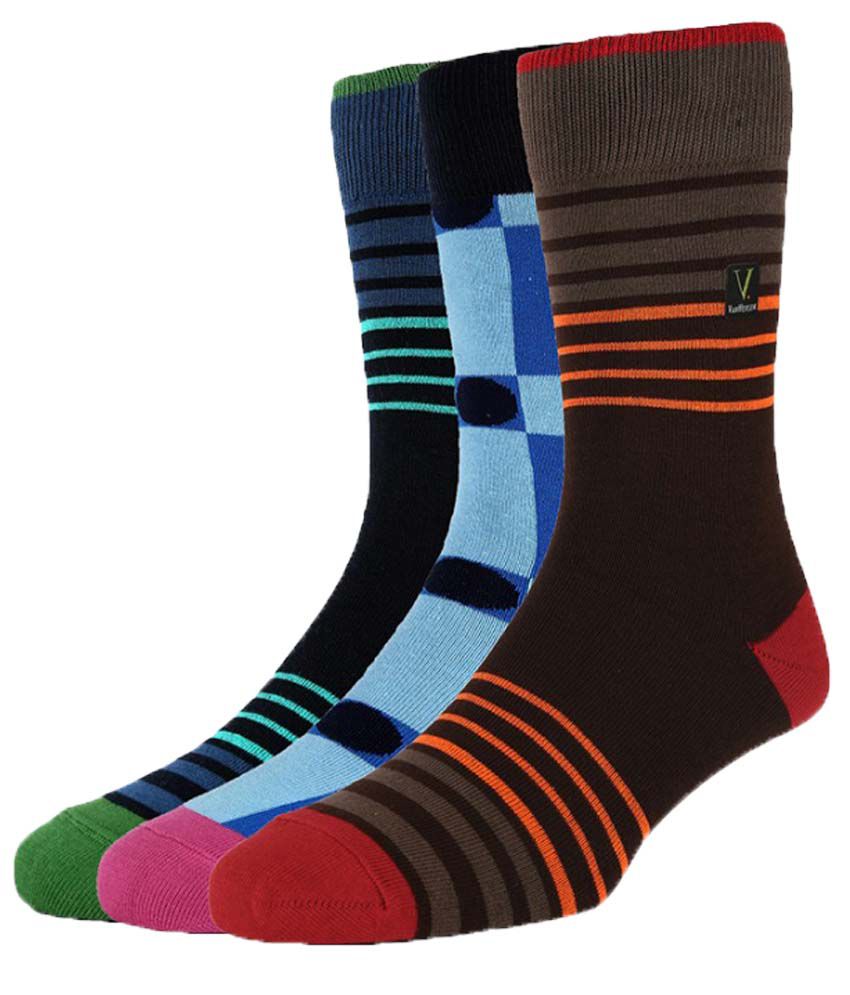 Van Heusen Multicolour Cotton Full Length Socks for Men - 3 Pair Pack ...